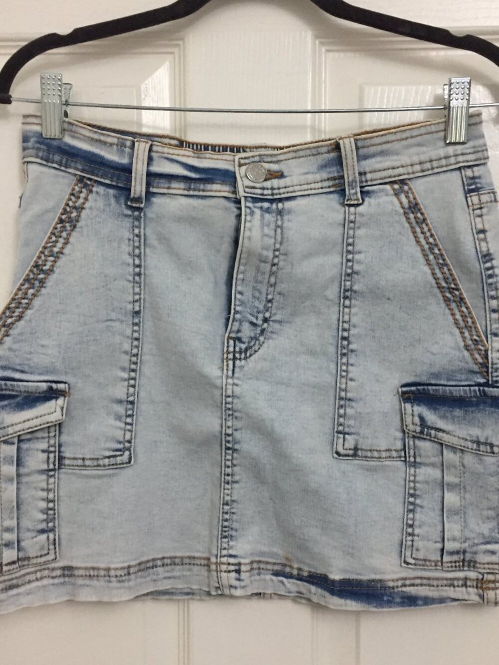 NWOT LoveGen Cargo Denim Cotton Skirt